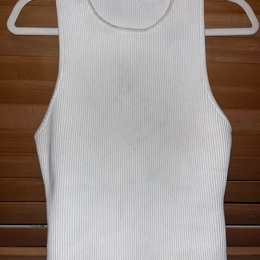 Aritzia White Textured Knit Top